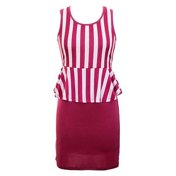 Striped Junior Size Sleeveless Midi Dress - Picture 1 of 1